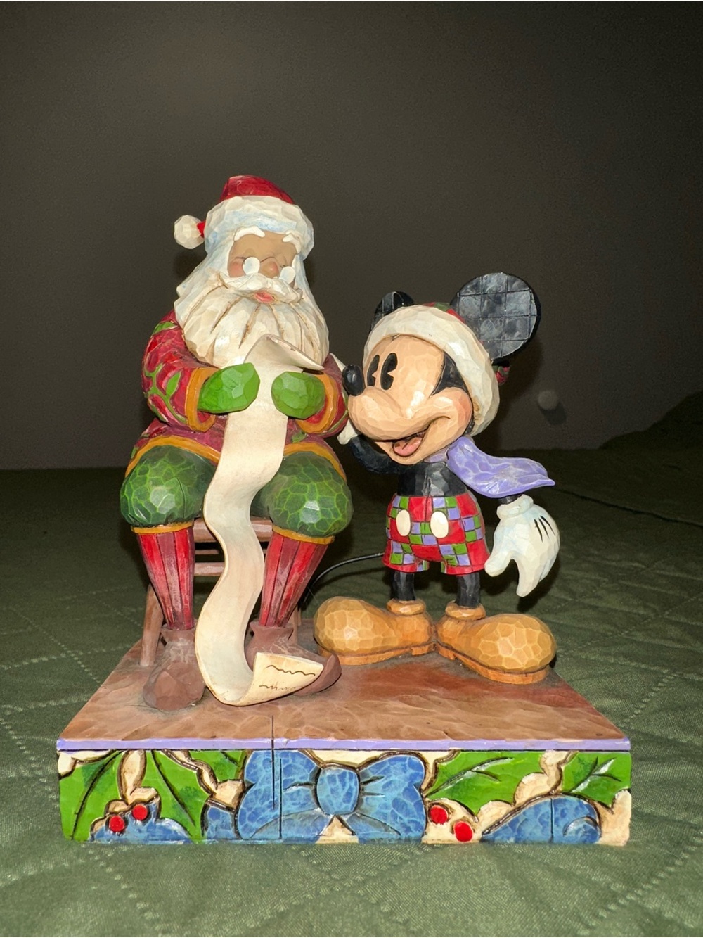 Disney Mickey Mouse with Santa Festive Figurine
